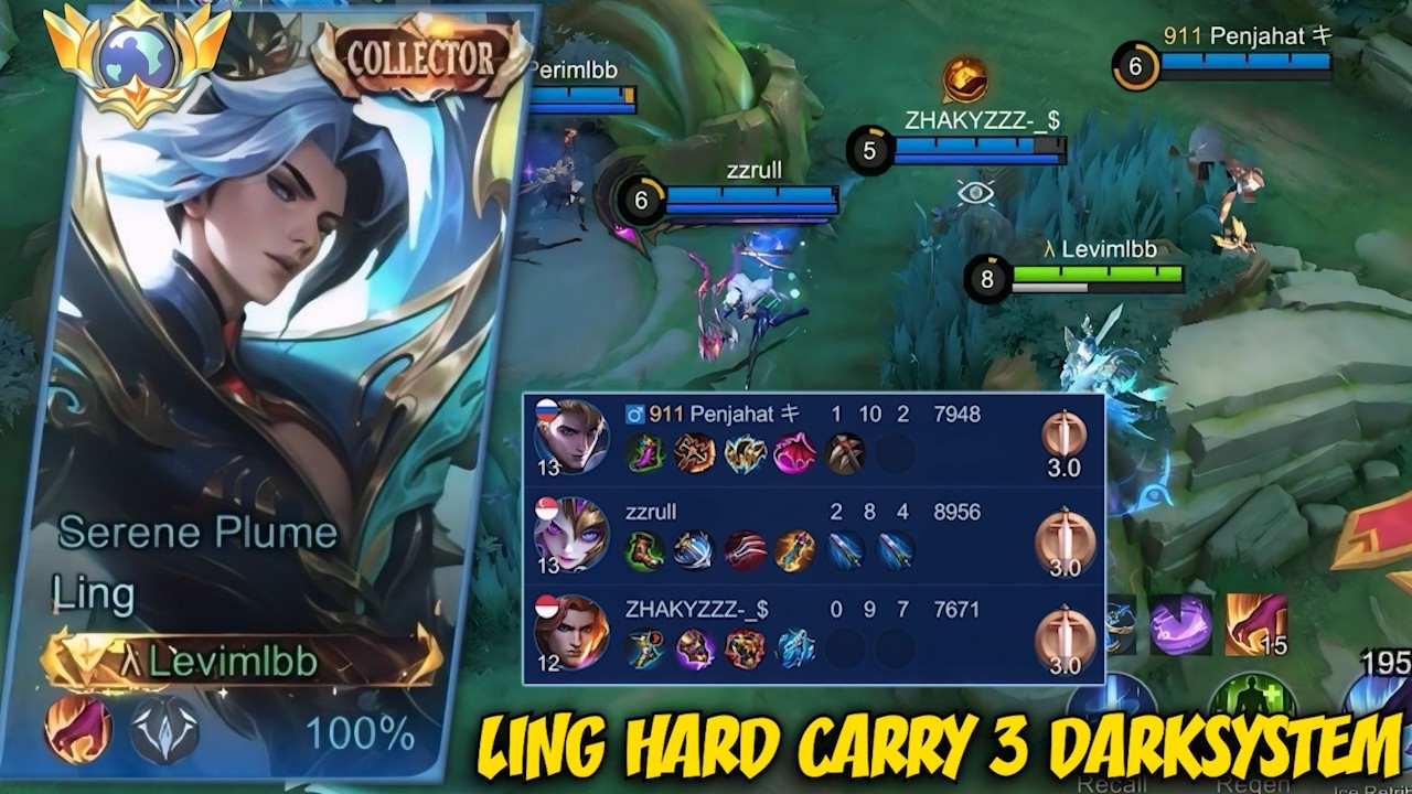 LING AFTER BUFF HARD CARRY TRIO DARKSYSTEM AGAINST FULL CC ENEMY!! | LING BEST BUILD & EMBLEM 2026 background
