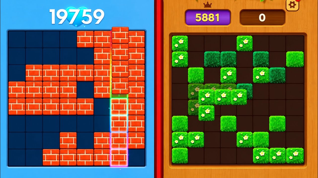 Block Blast Puzzle ๐งฉ VS Block Crush! ๐ฅโจ Satisfying Mobile Gameplay ๐ฑ Android & iOS ๐ฎ๐ฅ backdrop
