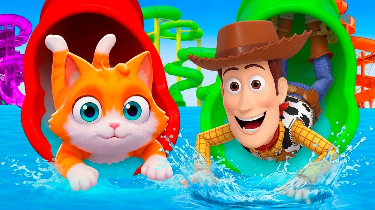 Cat & Woody Go To WATERPARK! background