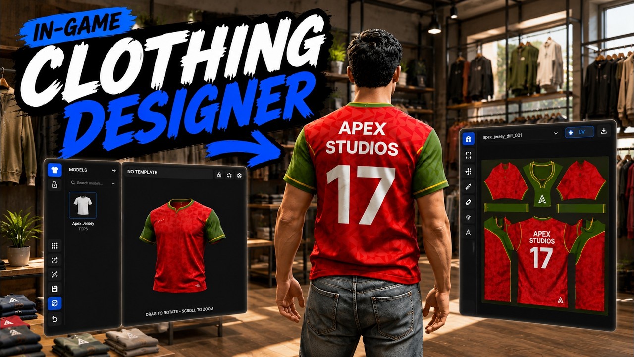 FiveM Clothing Designer Script ๐ Design Textures IN-GAME with AI, Live 3D & Export (ESX/QB/QBox) backdrop