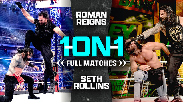 FULL MATCHES: Roman Reigns vs. Seth Rollins | 1-on-1 on WWE PLEs backdrop