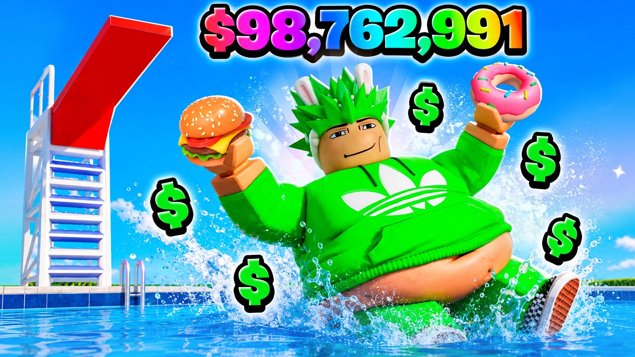 werde FETT und SPRINGE ins WASSER in Roblox! background