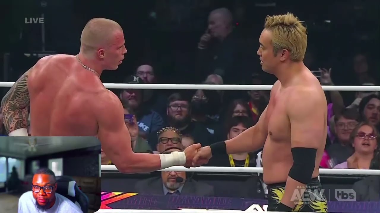 Shocker! Brodido vs Protoshida | AEW Wrestling Reaction background