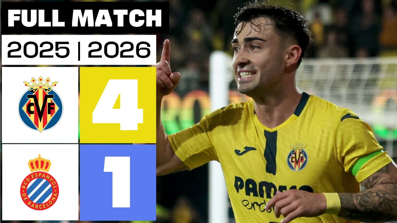 Villarreal CF 4 - 1 RCD Espanyol 2025/26 PARTIDO COMPLETO backdrop