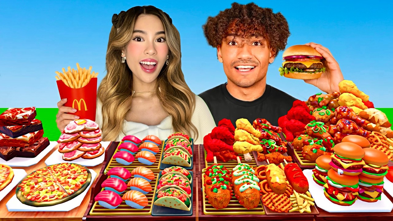 We Ate EVERYTHING In ROBLOX MUKBANG.. W/ FOLTYN backdrop