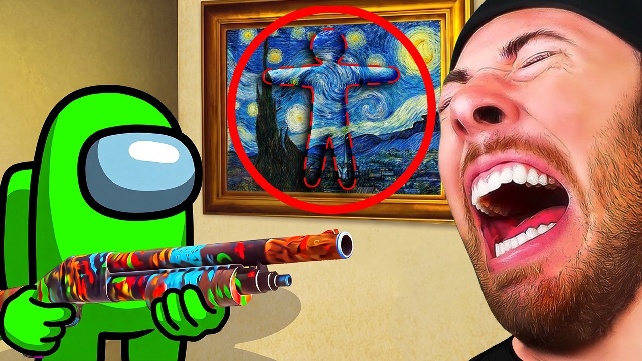 Mini Crewmate Plays MECCHA CHAMELEON?! (Funny Among Us) background