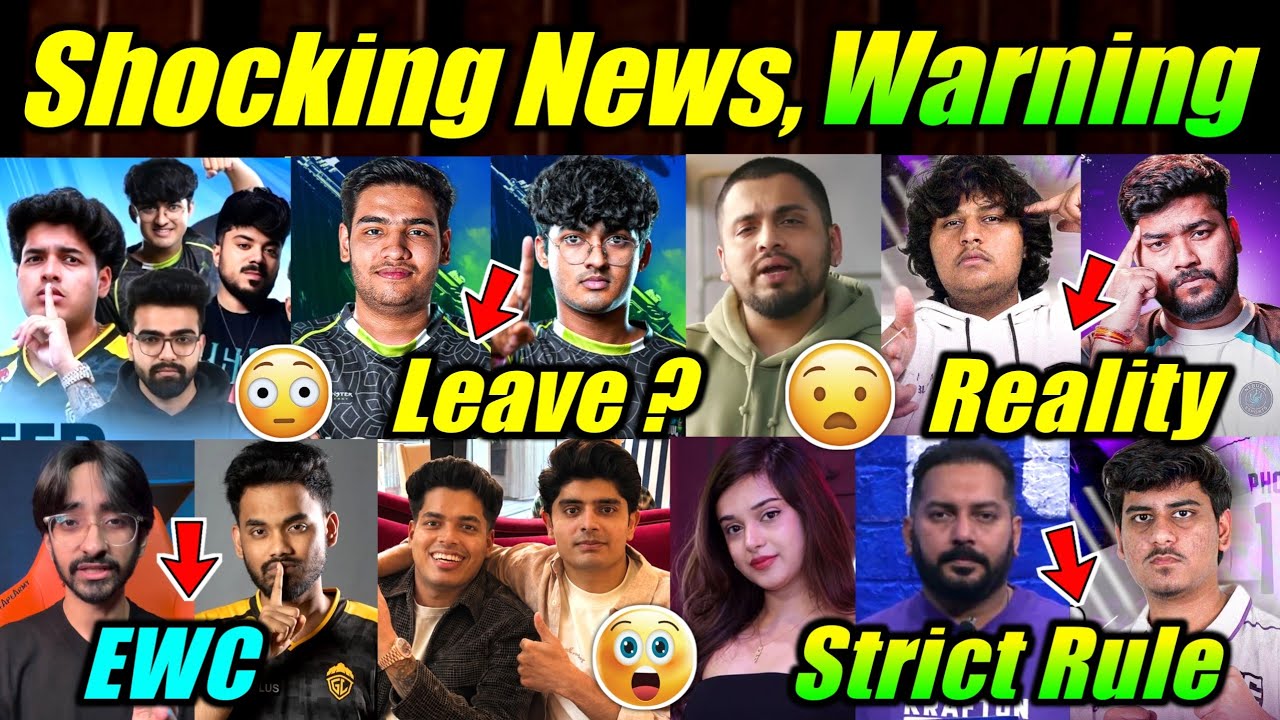 Bgmi Events, EWC 😮 Krafton Warning ⚠️ Team Soul Conflicts 😳 Sid, Aadi Reply, News backdrop