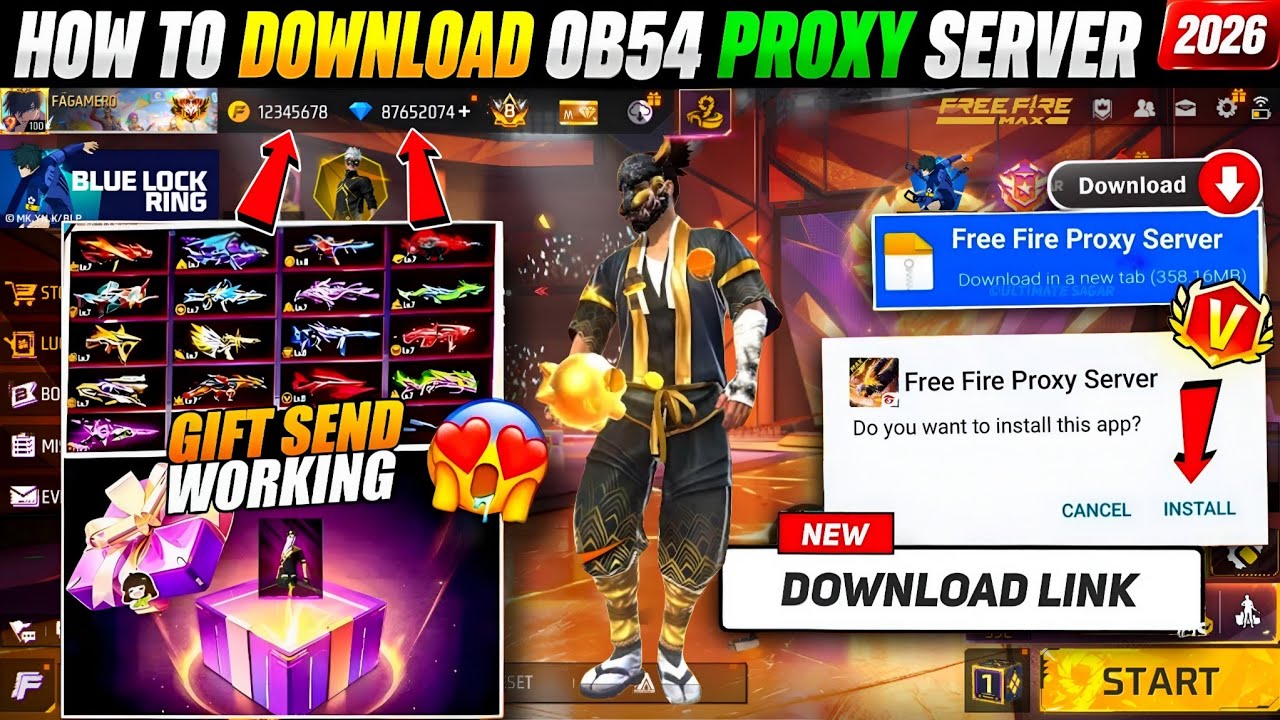 HOW TO DOWNLOAD PROXY SERVER IN FREE FIRE, HOW TO USE PROXY SERVER IN FREE FIRE, VIP PROXY SERVER backdrop