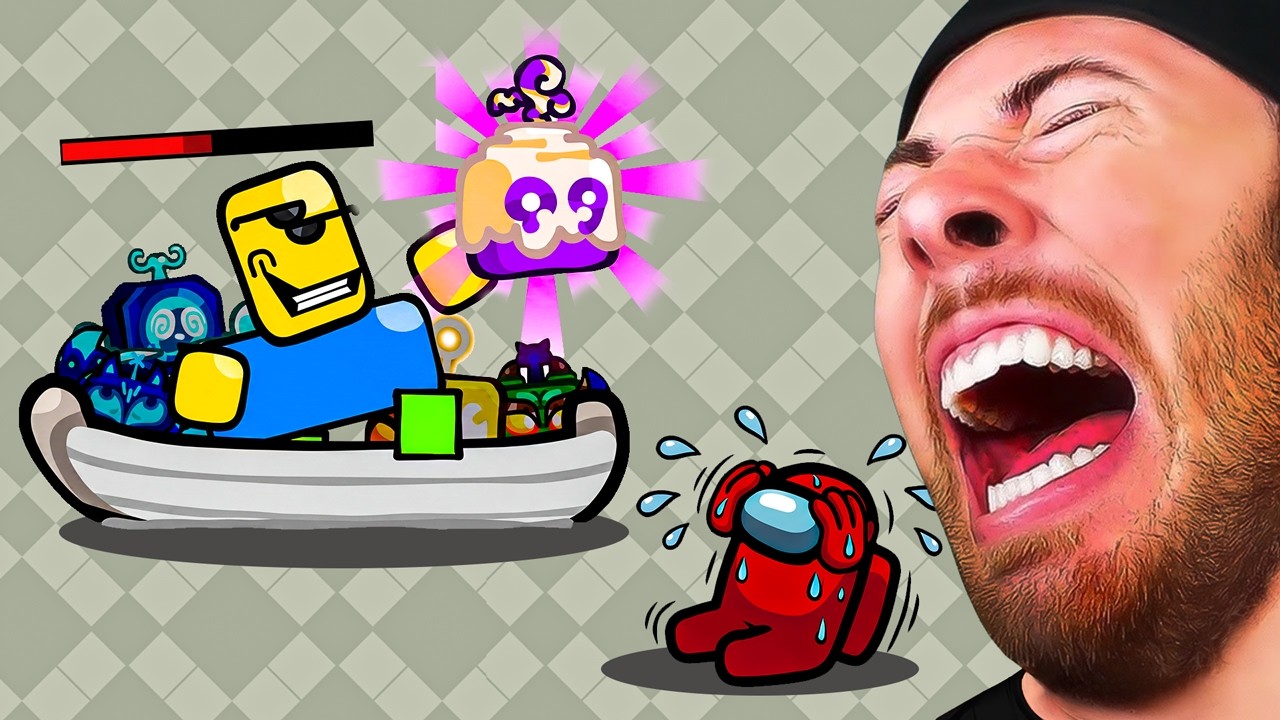 Mini Crewmate VS VIRAL ROBLOX GAMES?! (Among Us) background