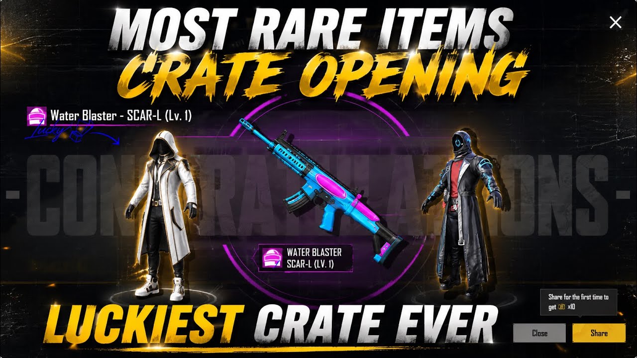 Luckiest Crate Opening 🤩 | Rare Items in one crate | PUBG Mobile Lucky Crate background
