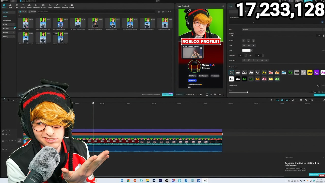 KreekCraft shows how he edits his Roblox videos.. background