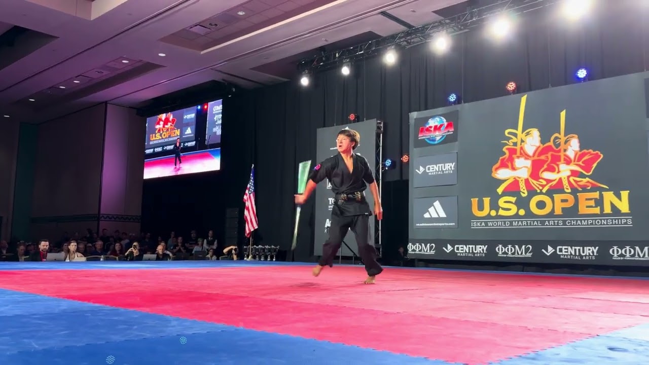 Michael Molina 13 & Under Boys Open Weapons ISKA World Championship - US Open 2026 backdrop
