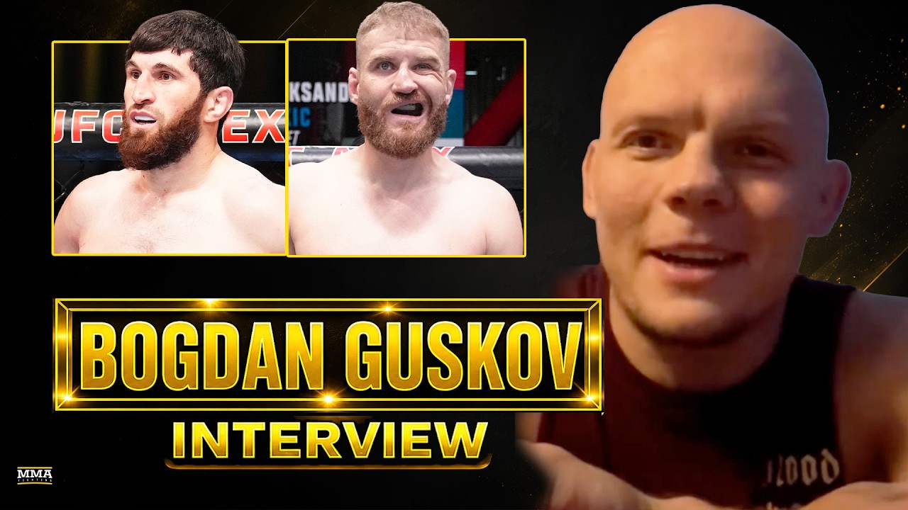 Bogdan Guskov REACTS To Magomed Ankalaev Matchup, Offers Hilarious Prediction | UFC Abu Dhabi backdrop