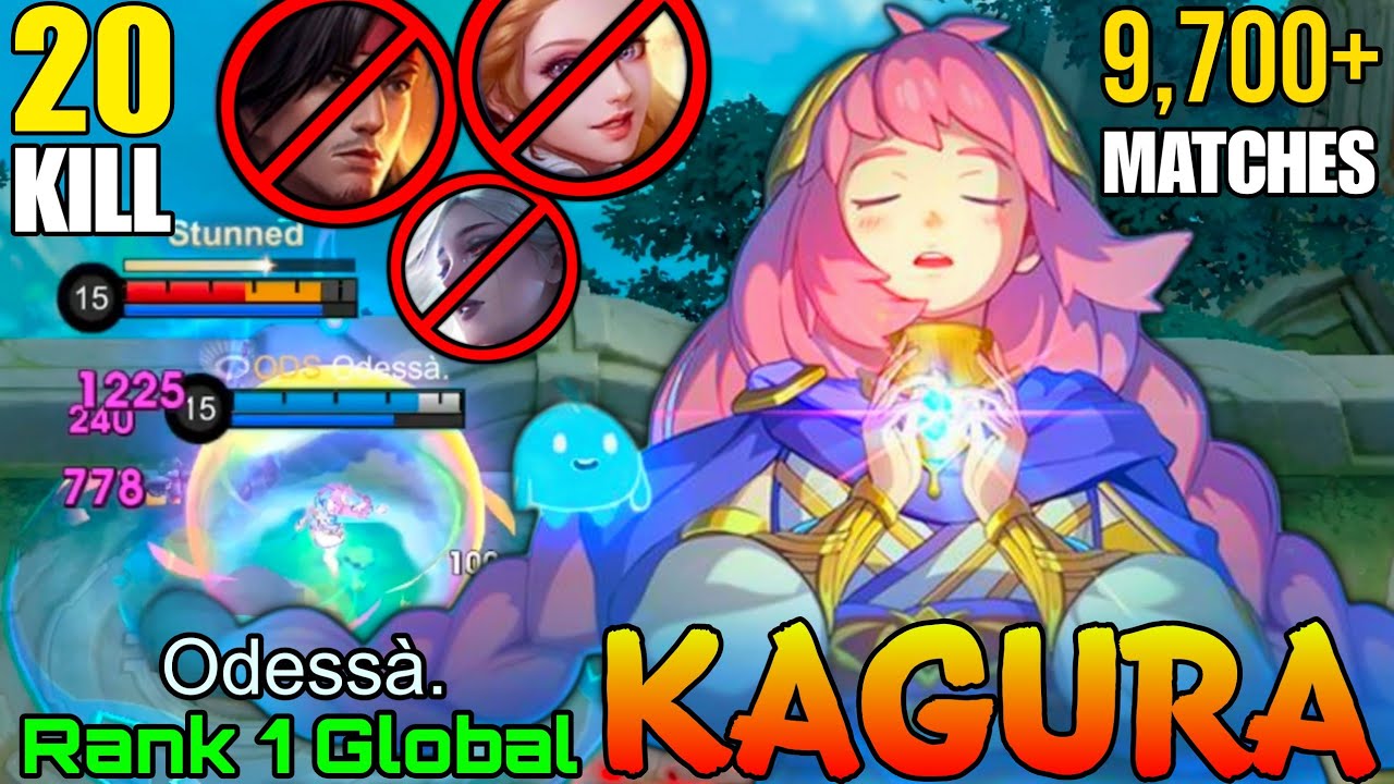 9,700+ Matches Kagura 20 Kills Gameplay - Top 1 Global Kagura by Odessà. - Mobile Legends background