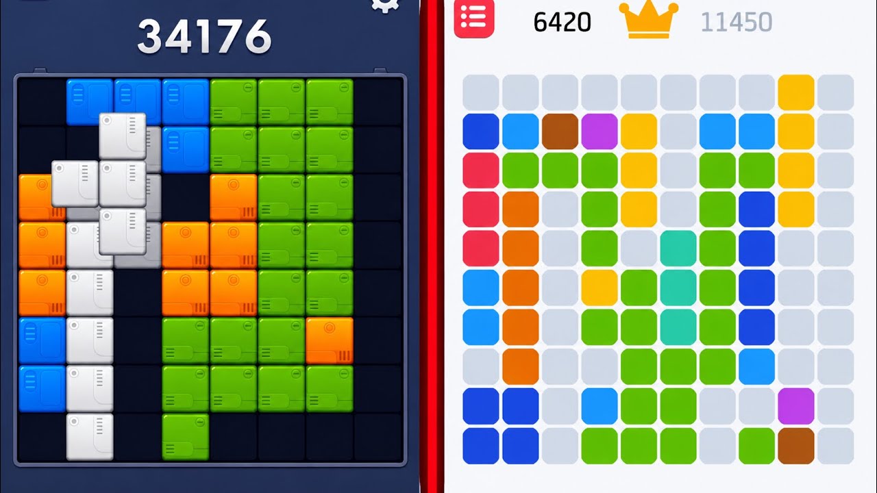 Block Blast Puzzle ๐งฉ VS 1010 Puzzle ๐ฆ๐ฅ๐จ๐ฉ๐ช Satisfying Mobile Gameplay (Android/iOS) background
