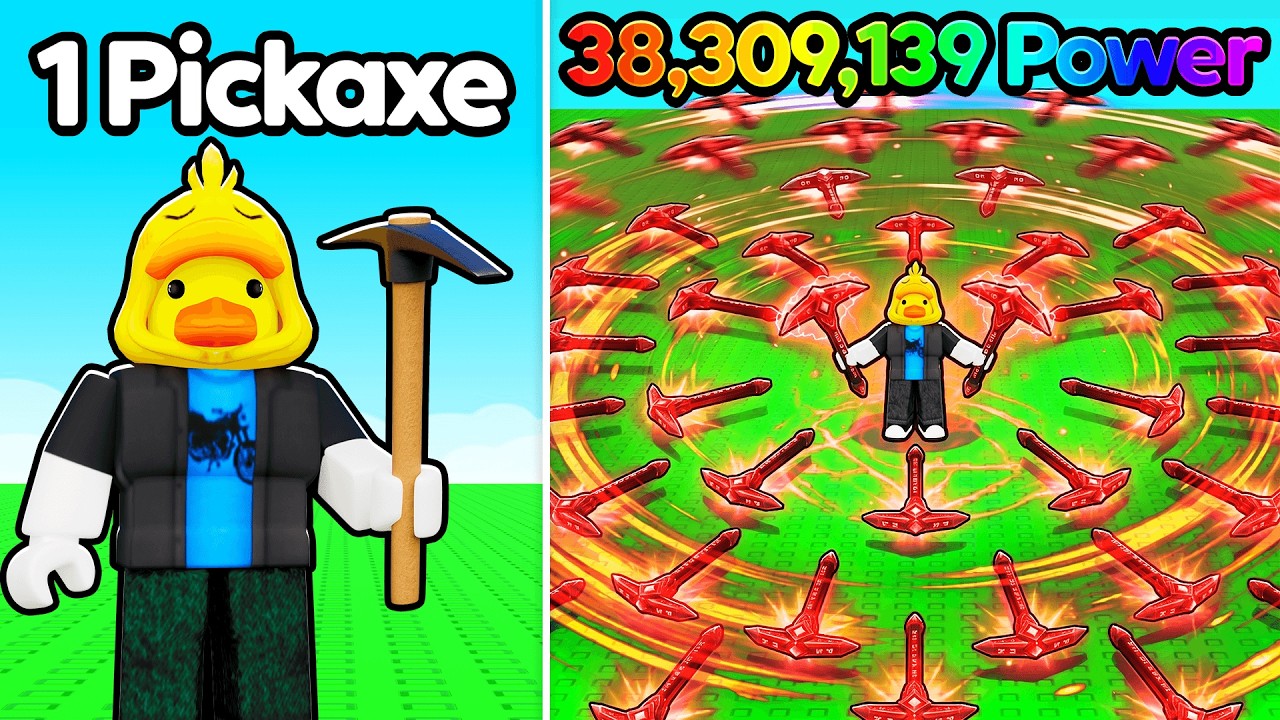 Every Second +1 PICKAXE POWER in Roblox! backdrop