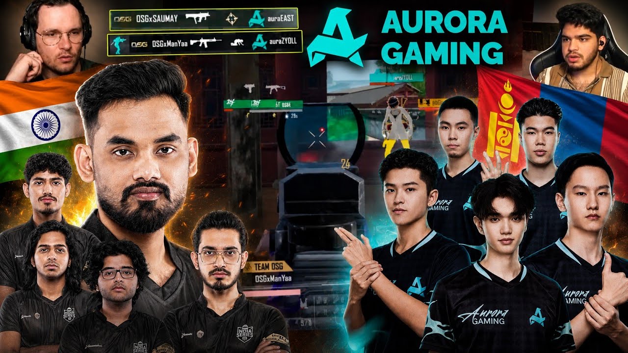 🇮🇳Godl Vs 🇲🇳Aurora 4v4 Dropclash 😳🇵🇰 Pak Player Shocked by Spower🔥EWC Caster Impress By Godl background