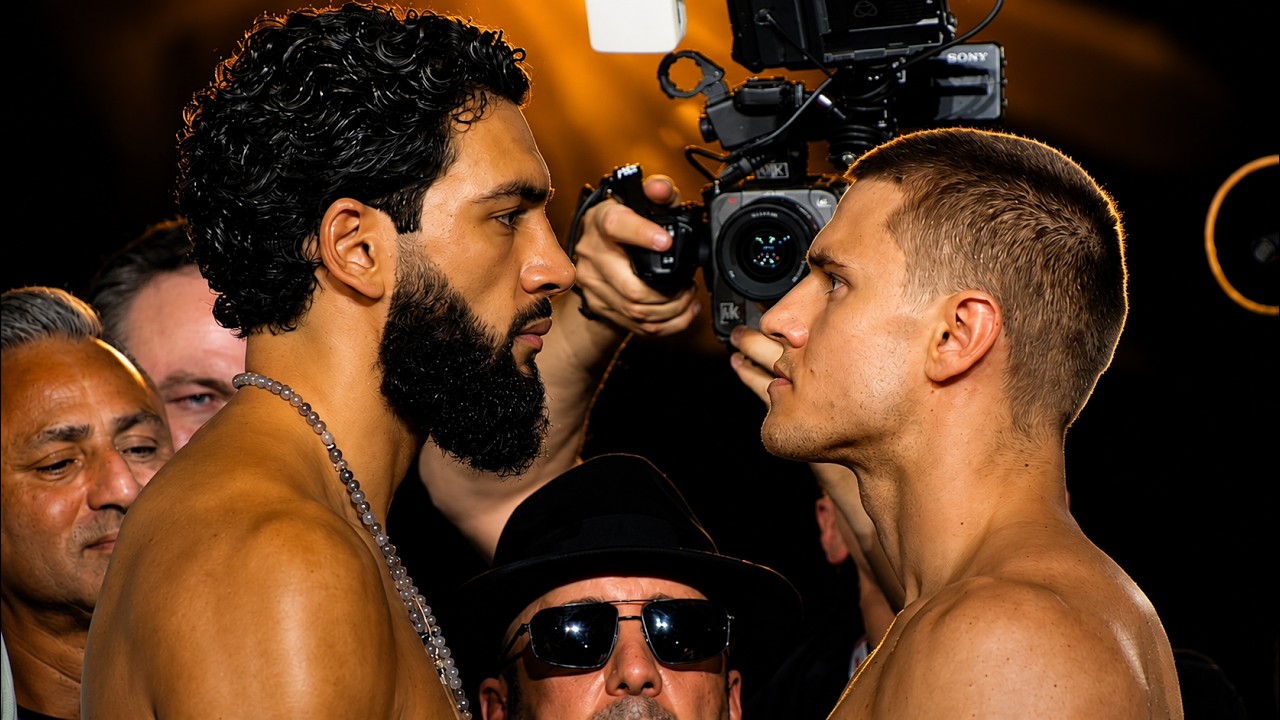 Hamzah Sheeraz vs. Simon Zachenhuber - FULL WEIGH IN AND FACE OFF | DAZN BOXING background