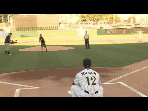 WWE Referee Charles Robinson's First Pitch at Knights Game