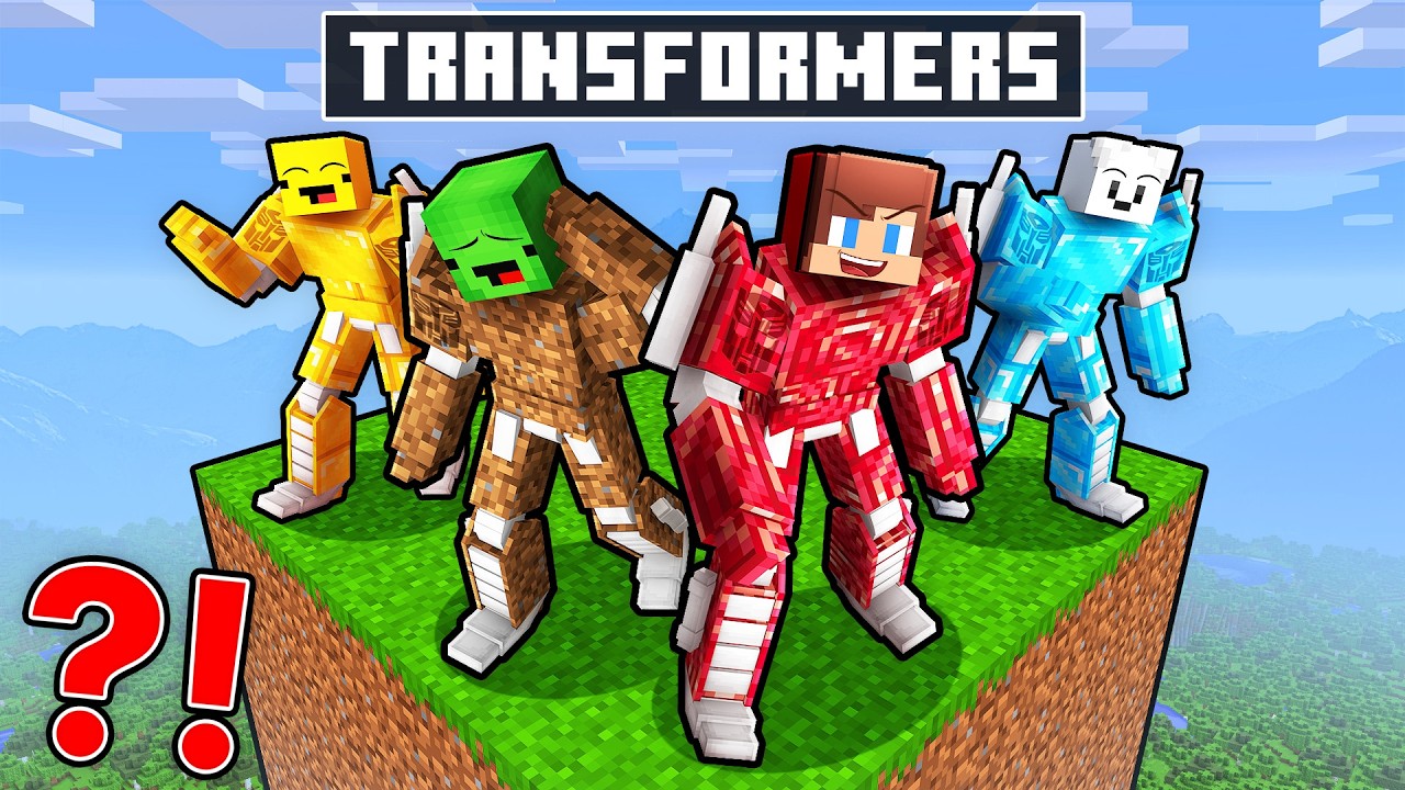 JJ and Mikey: TREASURE TRANSFORMERS CHUNK BATTLE in Minecraft... backdrop