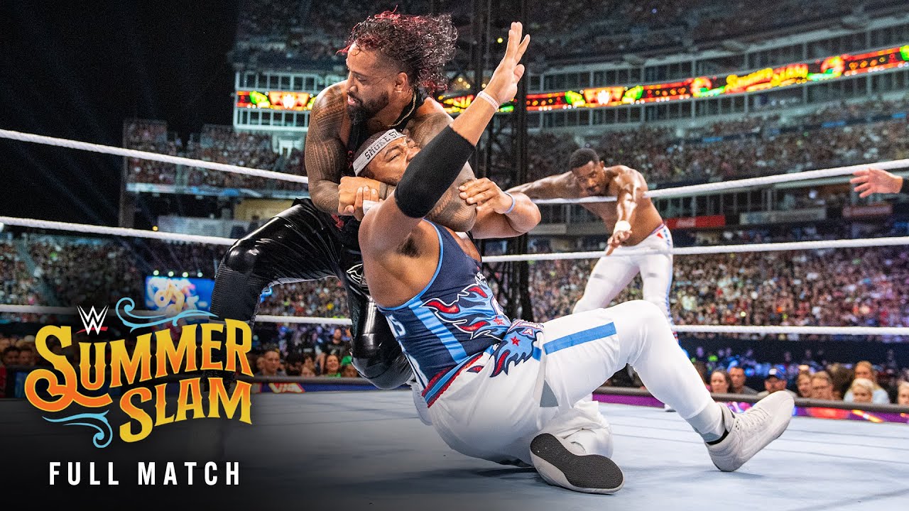 FULL MATCH: The Usos vs. The Street Profits — Undisputed WWE Tag Team Title Match: SummerSlam 2022 background