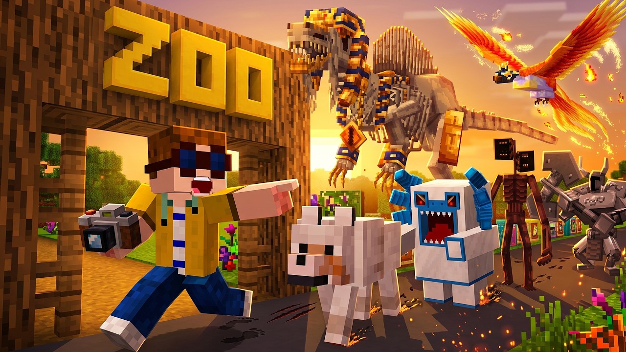 PAT BAUT einen ZOO für BEKANNTE MOBS in Minecraft! background