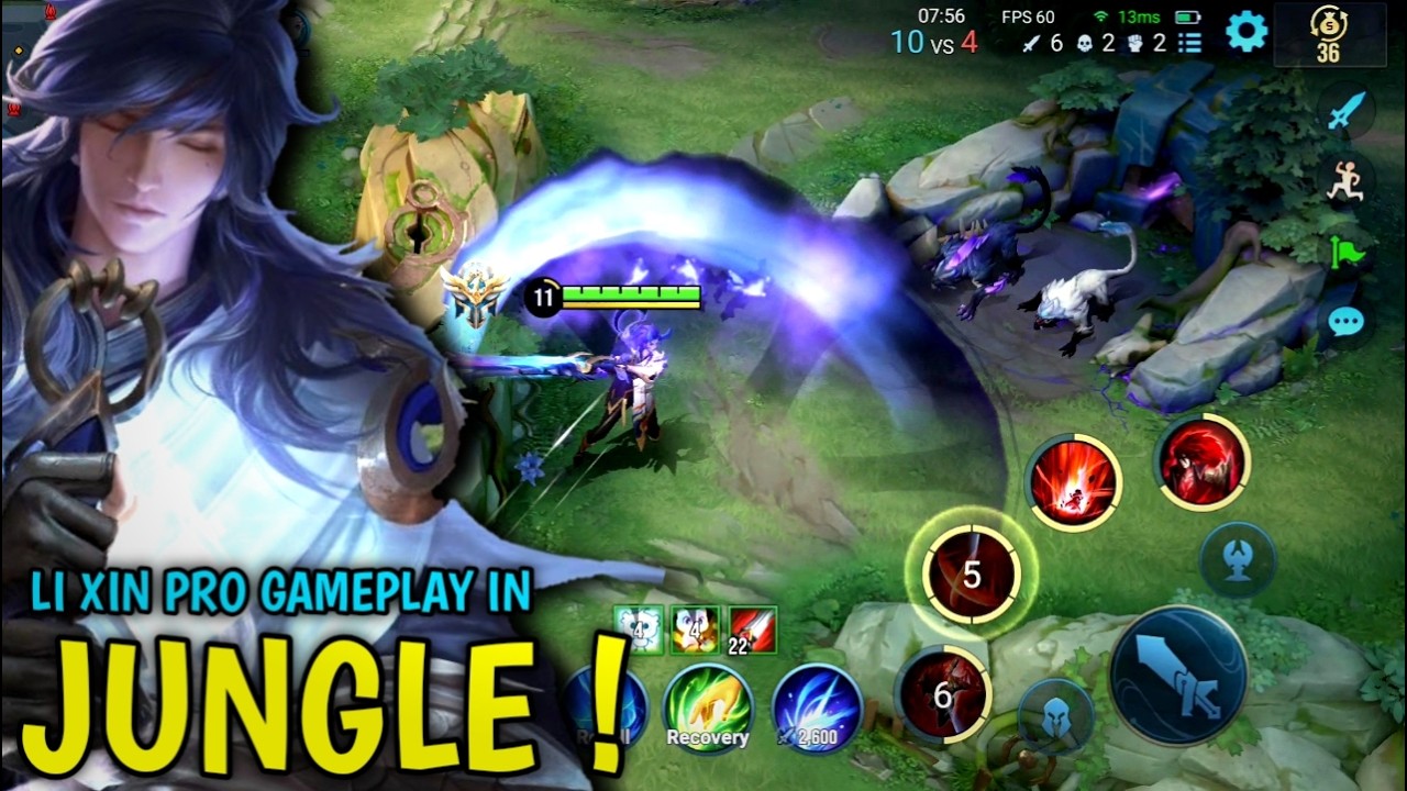 Honor Of Kings : Li Xin Pro Gameplay In Jungle | Broken Damage Build Li Xin - HOK