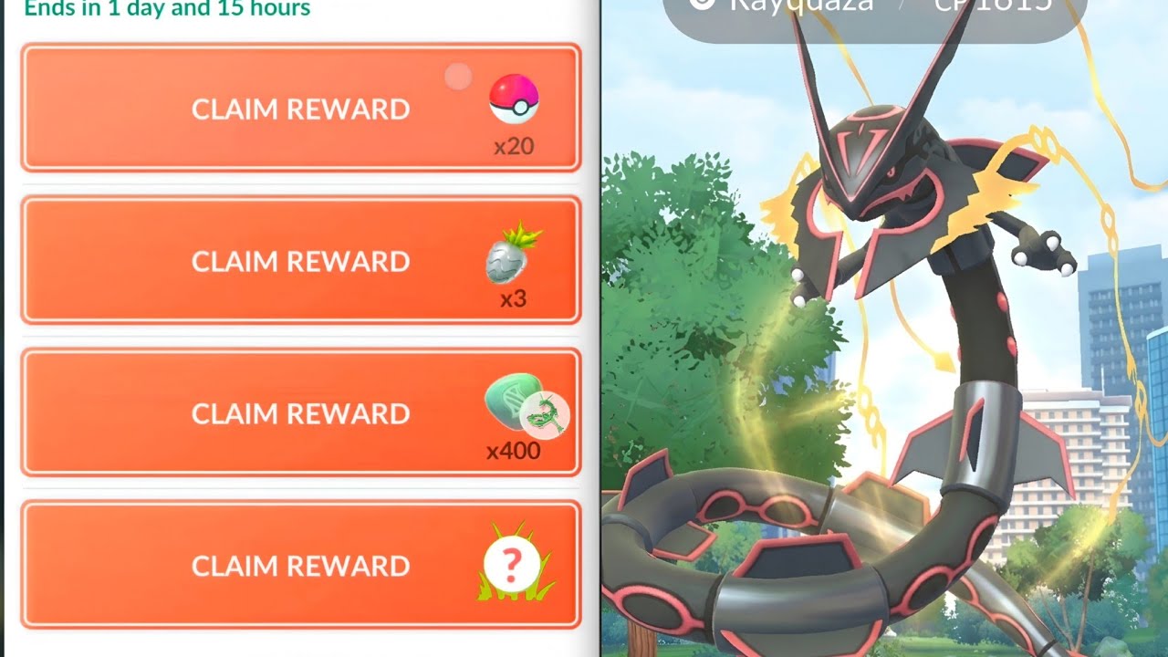 I Got a FREE Shiny Mega Rayquaza from Ozone Ascent Research background