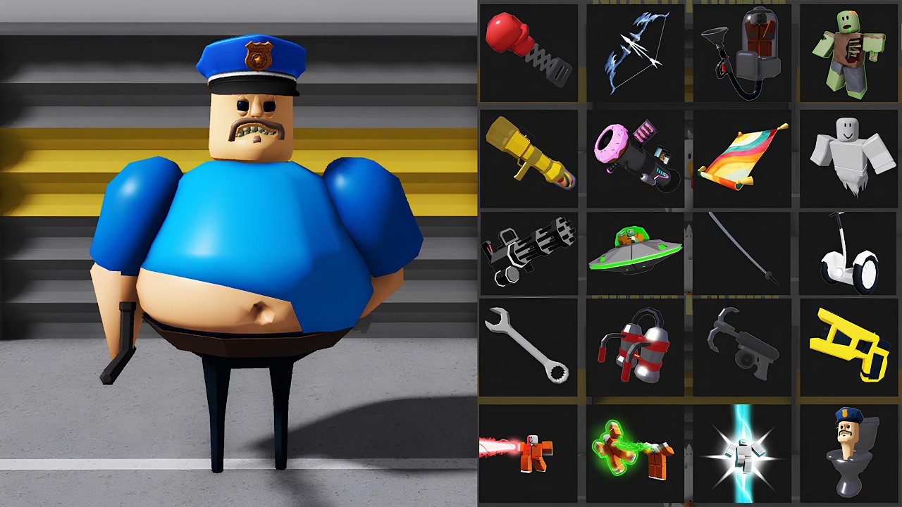 All Items vs All Morphs Unlocked BARRY'S PRISON RUN OBBY HARD MODE - Roblox Update Full Gameplay background