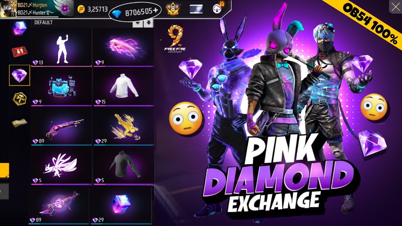 New Pink Diamond Exchange Store Update | New Event Free Fire Bangladesh Server | Free Fire New Event background