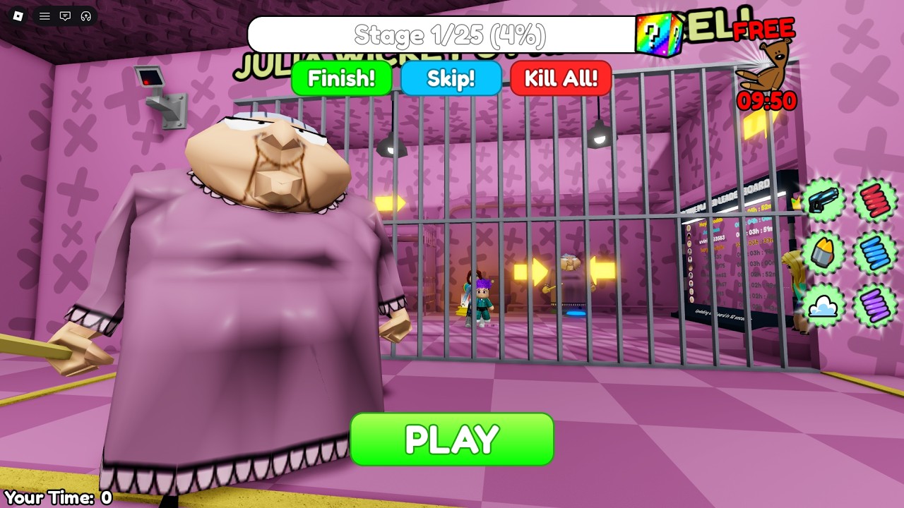 JULIA WICKET'S PRISON RUN! OBBY roblox Gameplay Walkthrough No Death 4K
