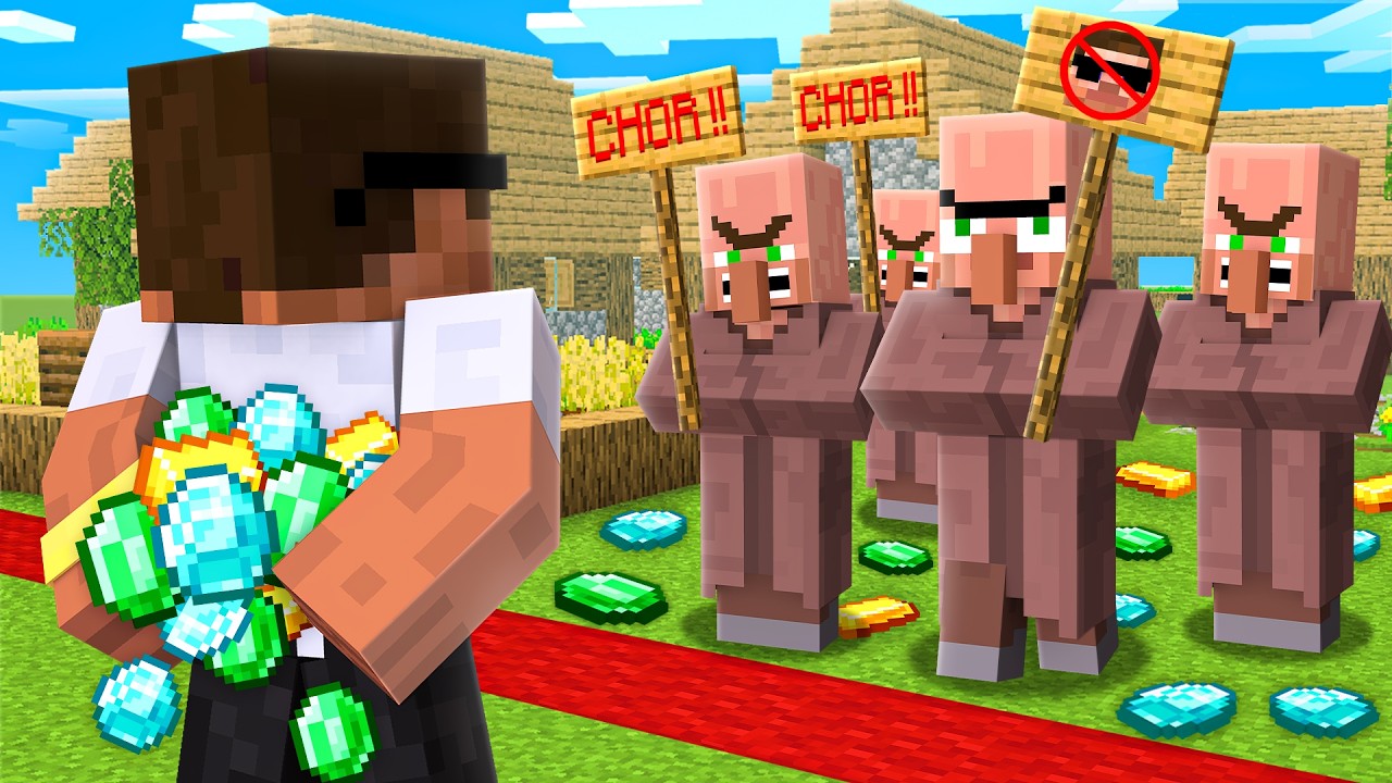 11 Ways to STEAL OP ORES from Villagers.. background