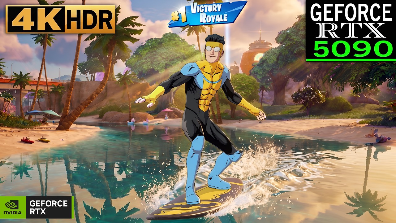 Fortnite (RTX 5090) Zero Build 4K Gameplay | Invincible Skin - Chapter 7 Season 3