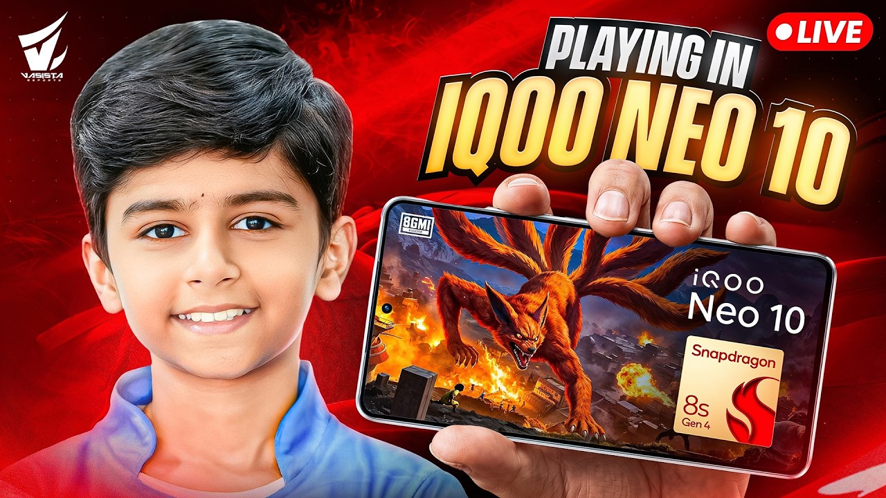 π₯ IQOO Neo 10 120 FPS Gameplay with Subscribers Today | BGMI 4.5 Naruto Mode LIVE π₯ backdrop