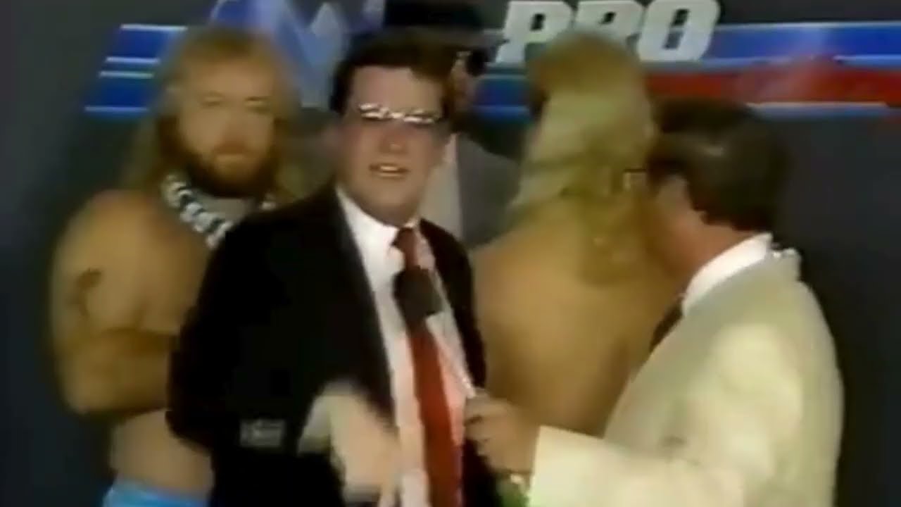 The Midnight Express and Big Bubba Attacks Ron Garvin. NWA 1986 backdrop