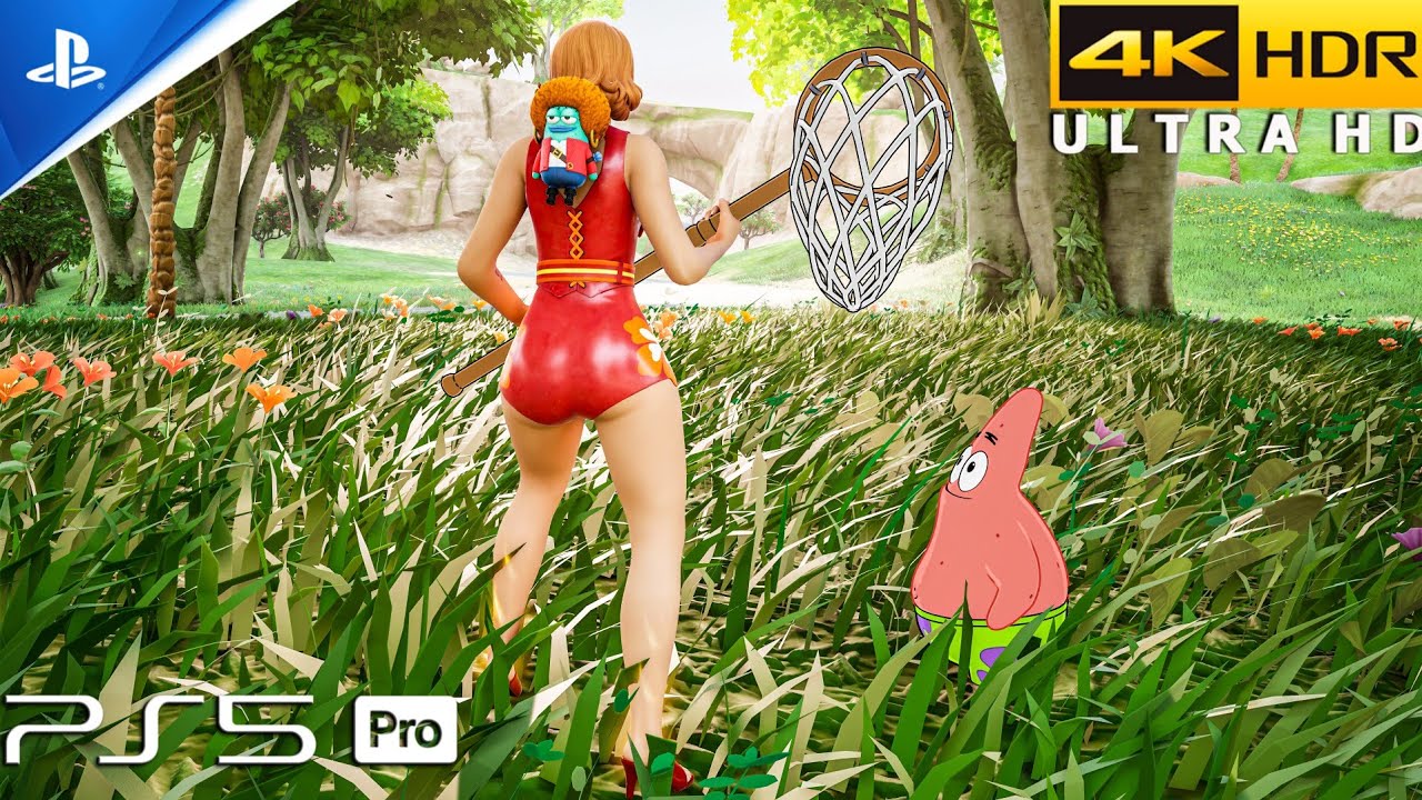 Fortnite (PS5 Pro) 4K 120FPS HDR Gameplay | Skin Bikini Bottom Ice Spice background