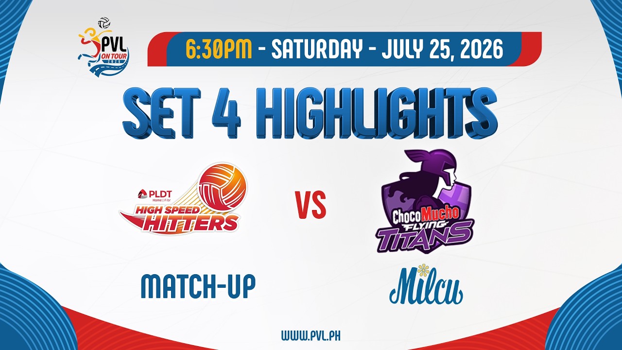 PLDT Home Fibr High Speed Hitters vs. Choco Mucho Flying Titans - 4th Set Highlights backdrop