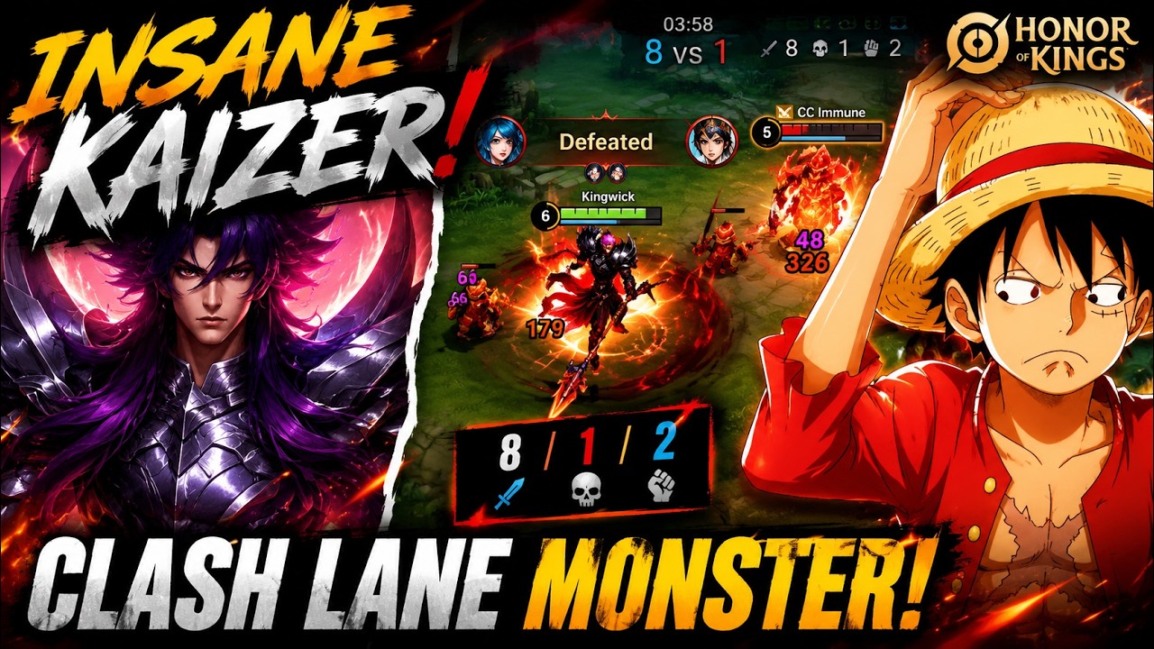 Kaizer Clash Lane Is BROKEN! 💀 Insane Gameplay|Honor of Kings background