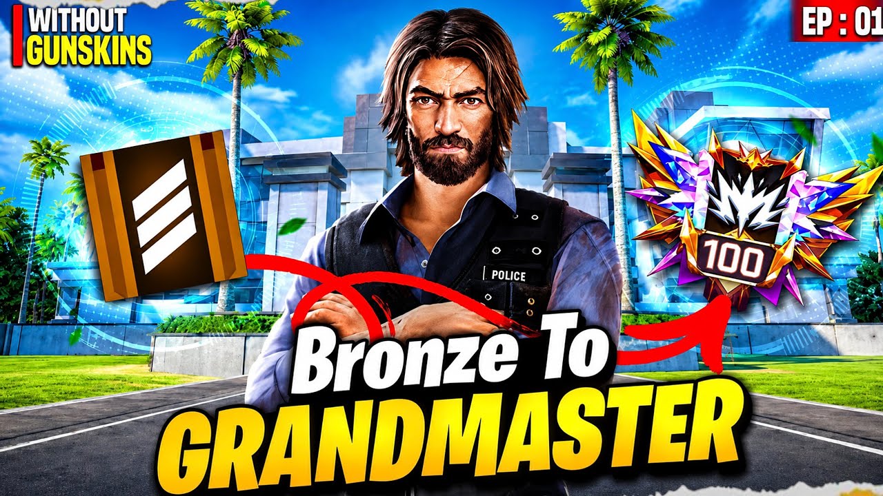 Bronze To Grandmaster π₯ In New Id | No Gun Skin Challenge | Solo Rank Push Tips And Tricks background