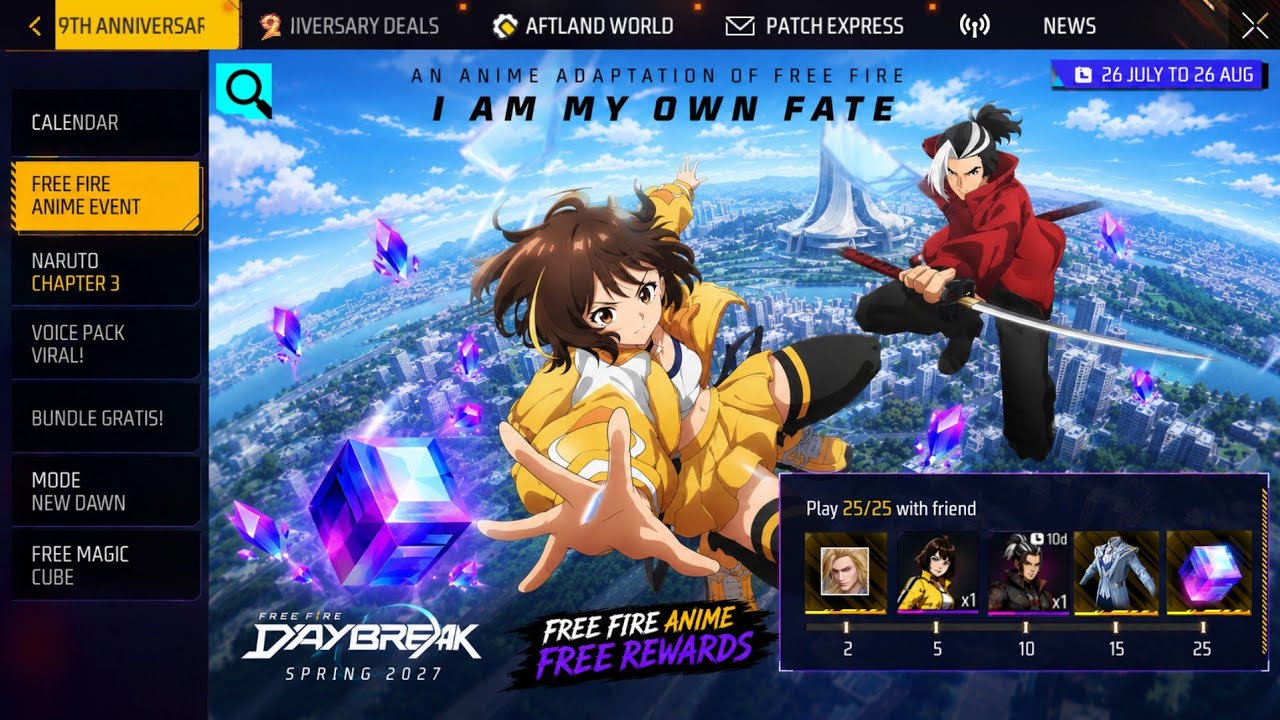 FREE FIRE ANIME EVENT FREE REWARDS 🔥 -para SAMSUNG,A3,A5,A6,A7,J2,J5,J7,S5,S6,S7,S9,A10,A20,A30,A50