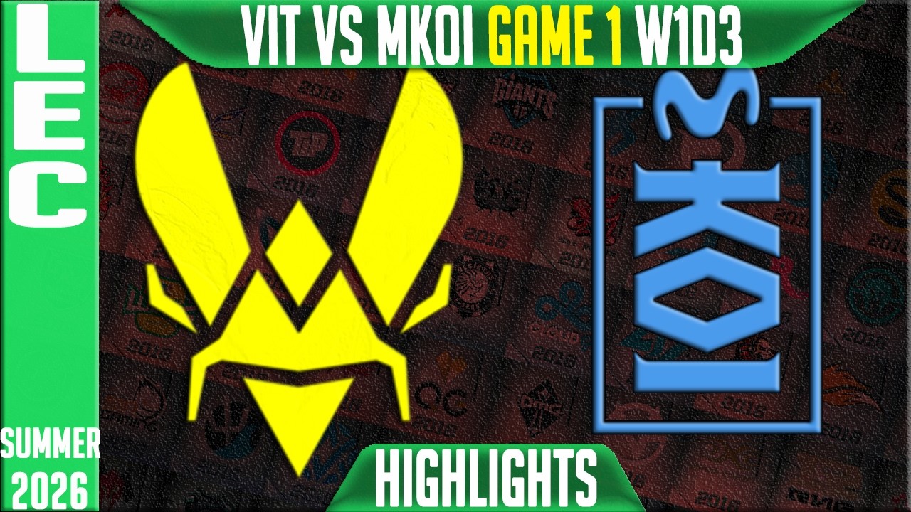 VIT vs MKOI Highlights Game 1 | LEC Summer 2026 W1D3 | Team Vitality vs Movistar KOI G1 backdrop