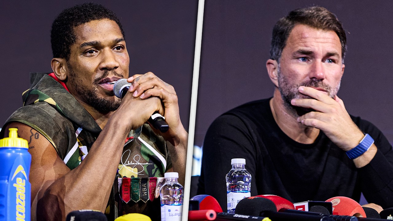 Anthony Joshua • FULL POST FIGHT PRESS CONFERENCE vs. Kristian Prenga | DAZN Boxing backdrop