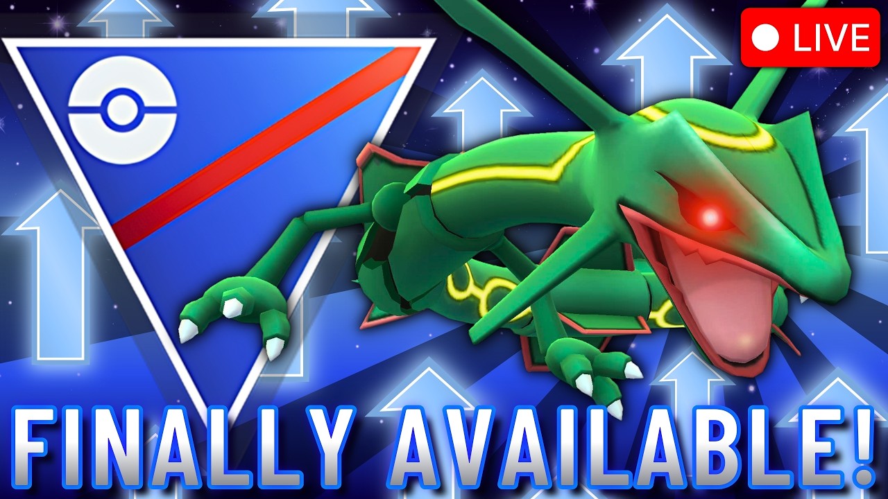 GREAT LEAGUE RAYQUAZA IS FINALLY AVAILABLE TO EVERYONE?! LET'S USE IT IN THE GO BATTLE LEAGUE LIVE! backdrop