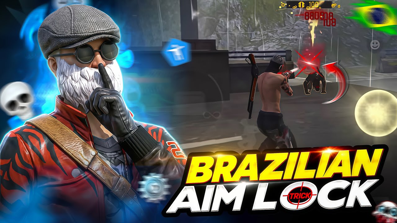 BRAZILIAN PERFECT AIMLOCK 🔐 SECRET TRICK || FREE FIRE AUTO AIMLOCK TRICK LIKE BRAZILIAN 🇧🇷 PLAYERS backdrop