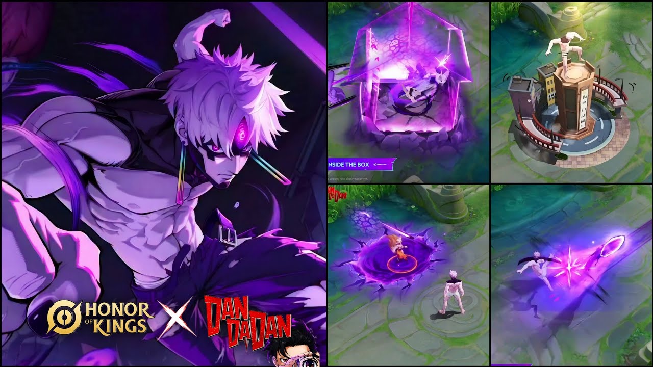 Mozi x Jiji | Skin Preview | Honor of Kings x Dandadan backdrop