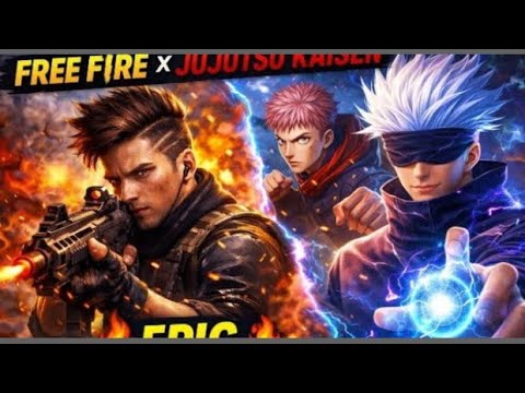 Free fire x jujutsu kaisen Collab new video. BR rank gameplay