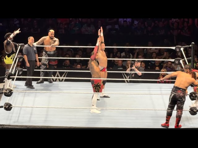 LA Knight and Jey Uso YEET during WWE Live Event 7/25/2026 background