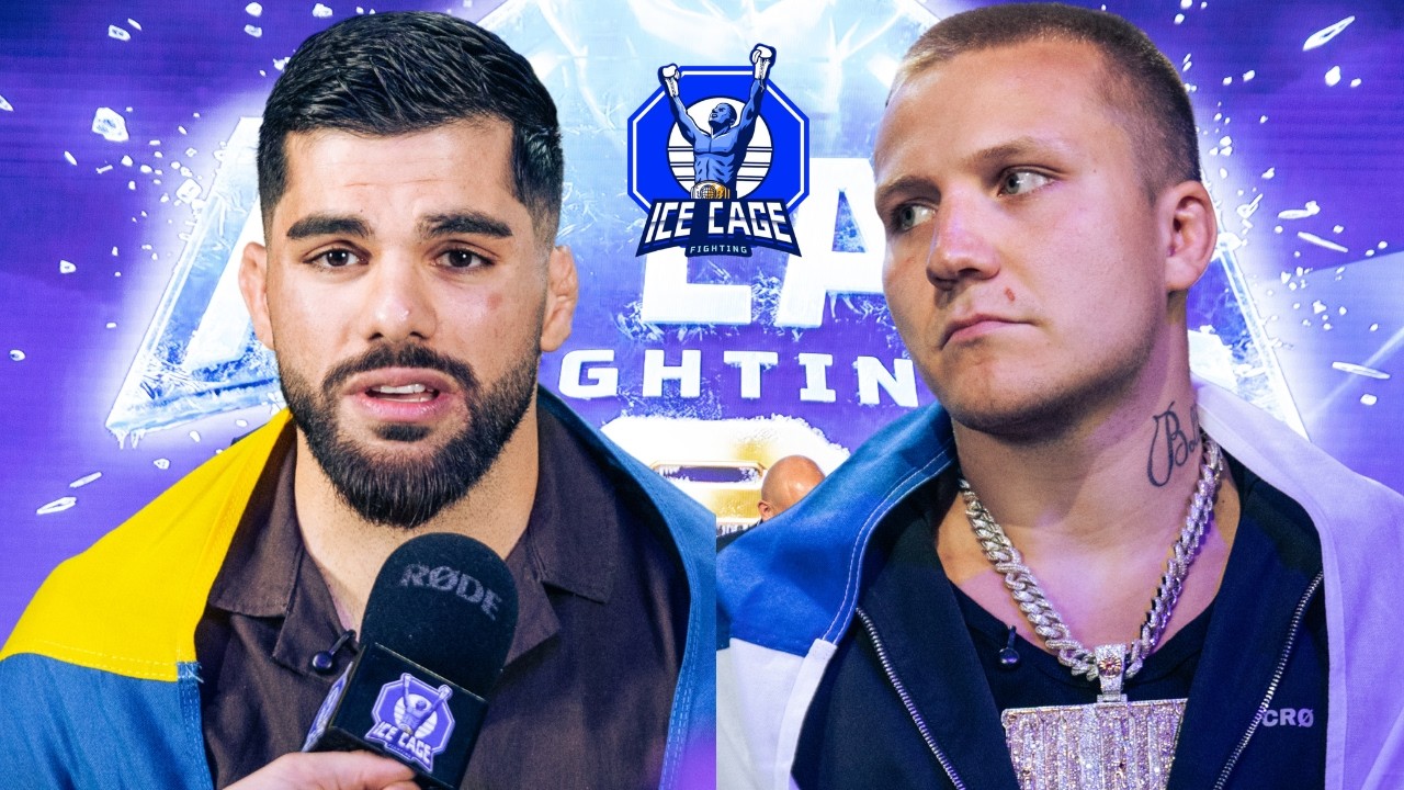 Theo Kolehmainen vs Bajad Damarkani koko haastattelu (Suomen tekstitykset) | ICE CAGE 8 background