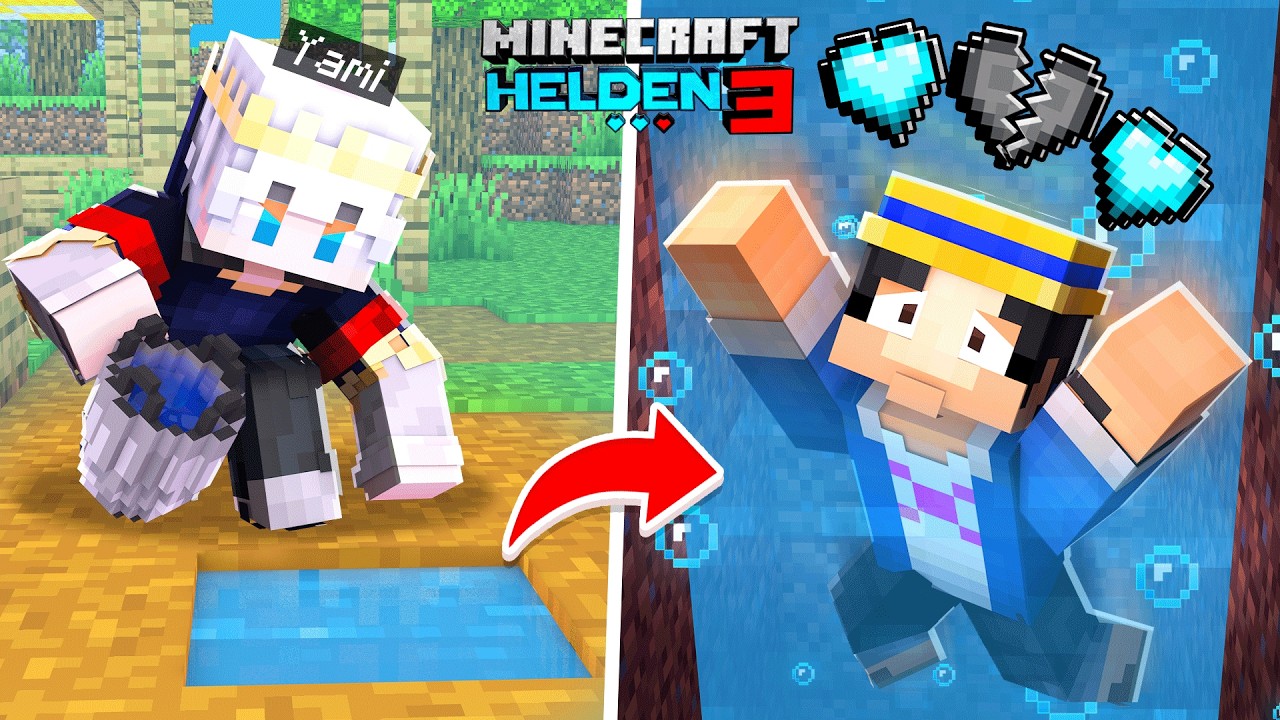 Ich TÖTE den 1. SPIELER mit 67 IQ WASSERFALLE in MINECRAFT HELDEN 3! background