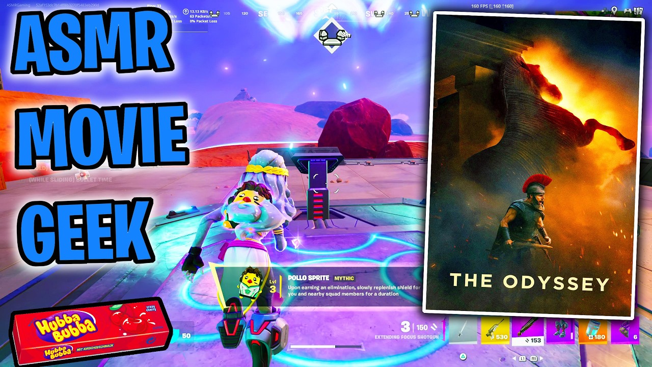 ASMR Movie Geek 😴🍿 The Odyssey Review 🎧 Fortnite Whisper Ramble + Gum Chewing 💤